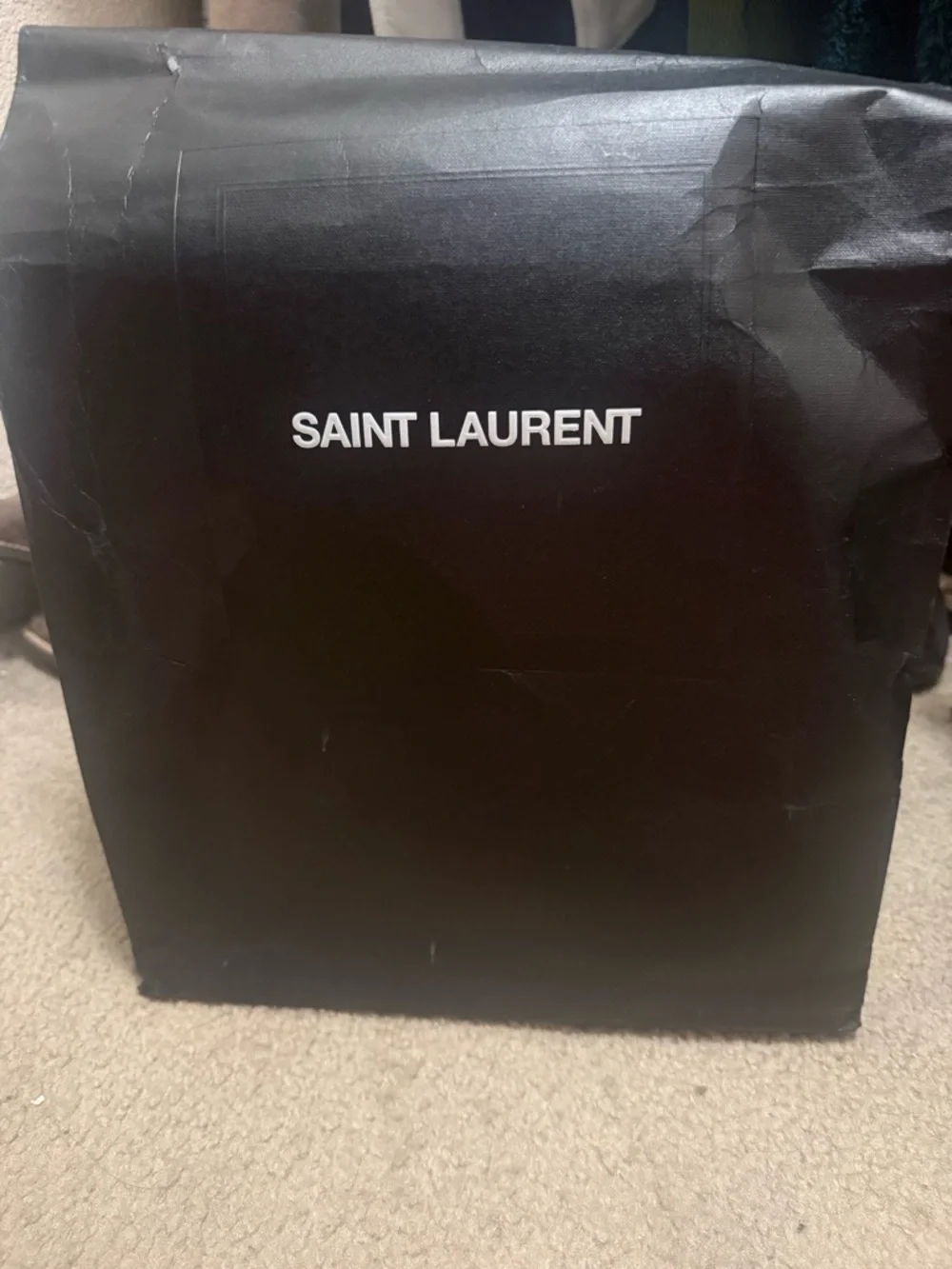 Saint Laurent Black Patent Opyum Logo Heel Slingbacks - Picture 7 of 7